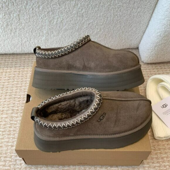 UGG Tazz Platform Shearling Lined Slipper Hickory - Picture 2 of 8